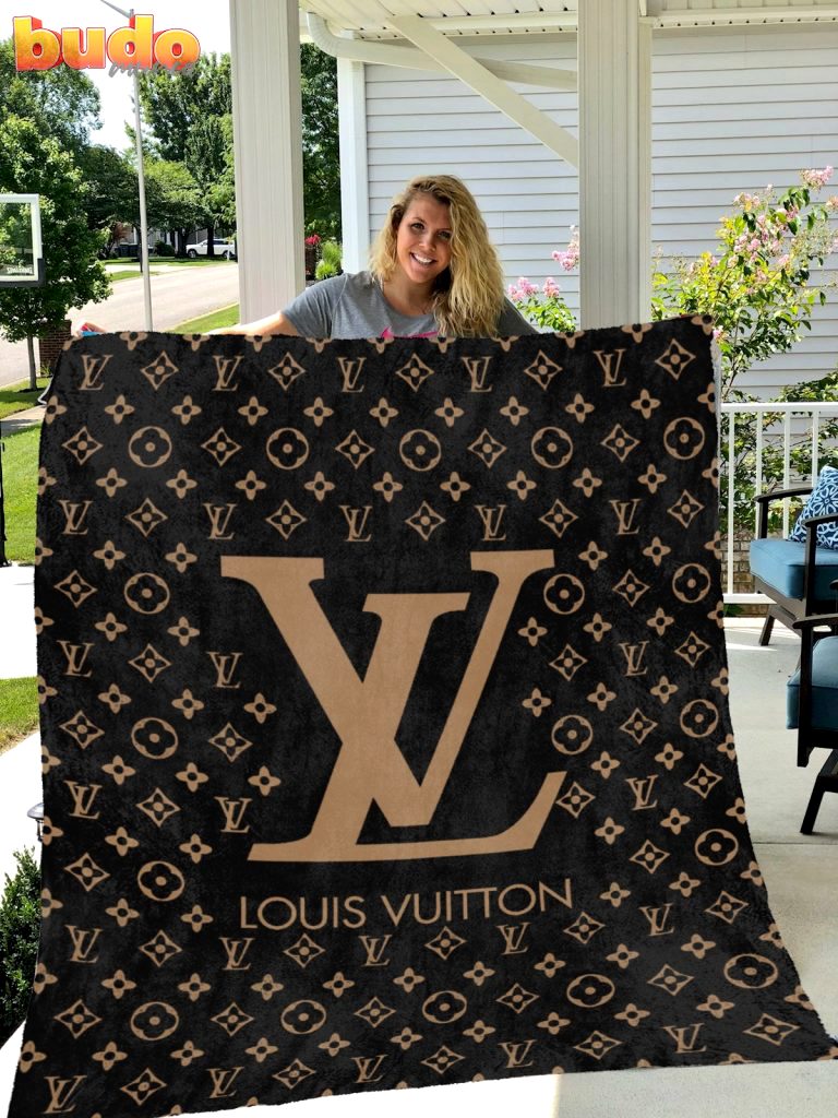 Louis vuitton premium blanket fleece home decor luxury brand