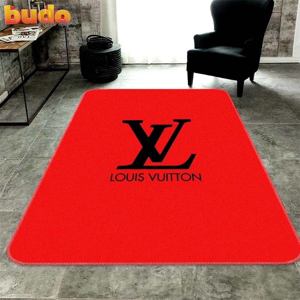 
                louis vuitton red fashion rug carpet home decor luxury brand
            