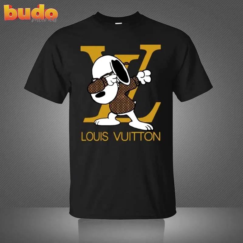 Louis vuitton snoopy black luxury brand premium unisex t-shirt outfit for men women
