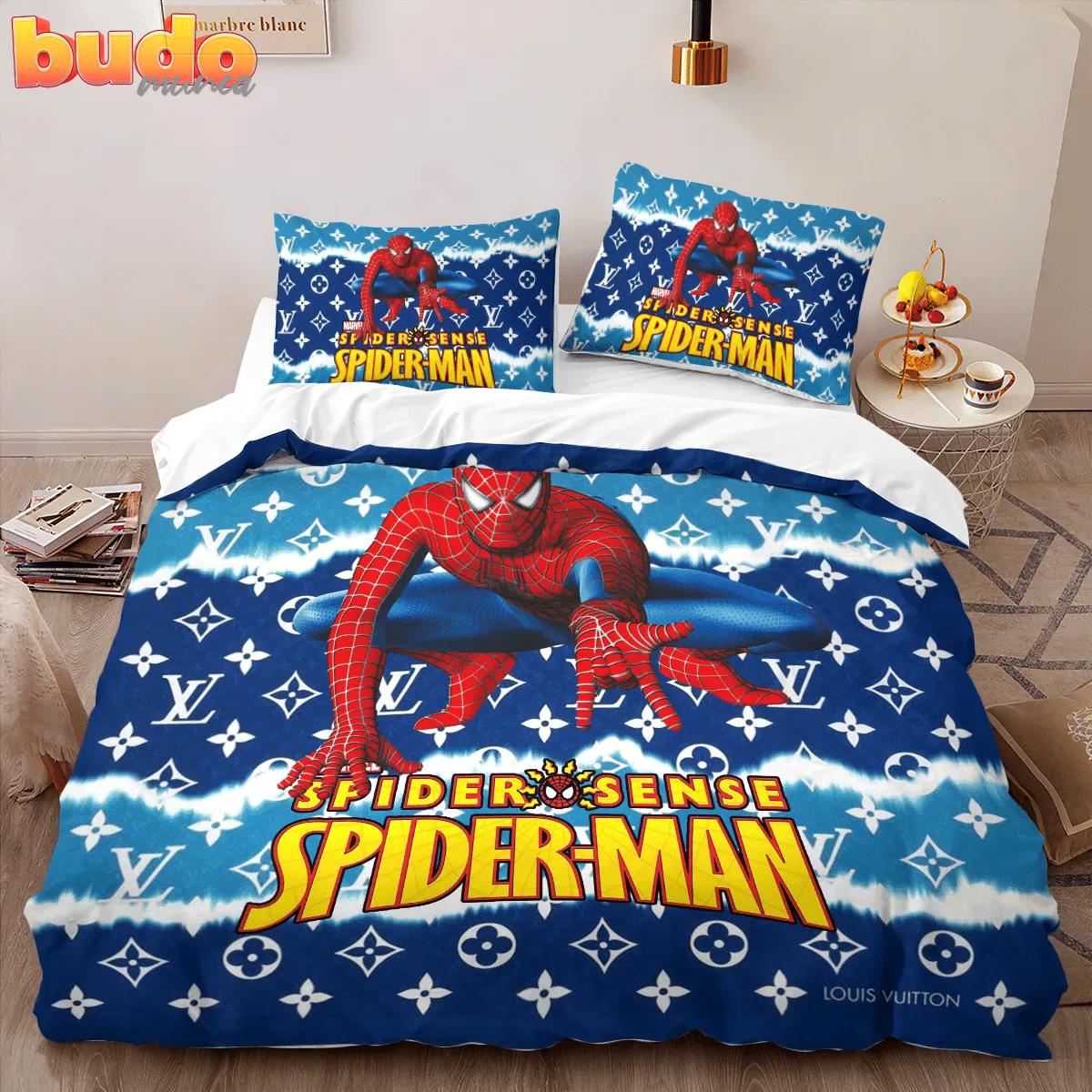 Louis vuitton spider man luxury brand high-end bedding set lv home decor