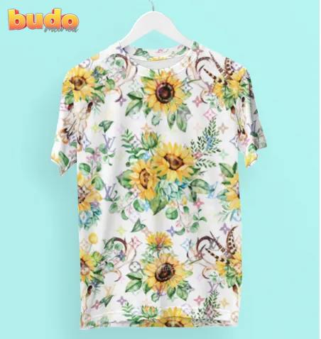 Louis vuitton sunflower pattern luxury brand t-shirt for men women
