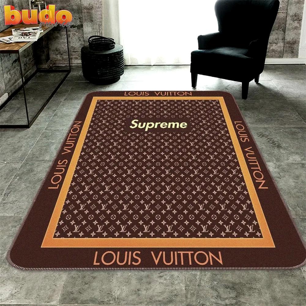 Louis vuitton supreme brown rug fashion rug carpet home decor luxury brand