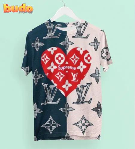 Louis vuitton supreme heart luxury brand premium t-shirt outfit for men women