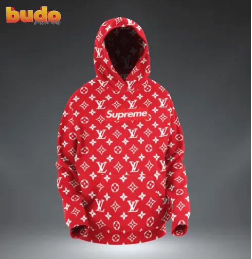 Louis vuitton supreme red hoodie luxury brand clothing clothes outfit for men