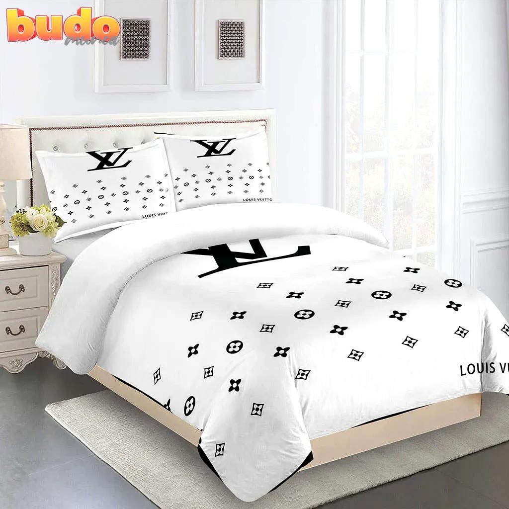 Louis vuitton white luxury brand limited fashion premium bedding set home decor