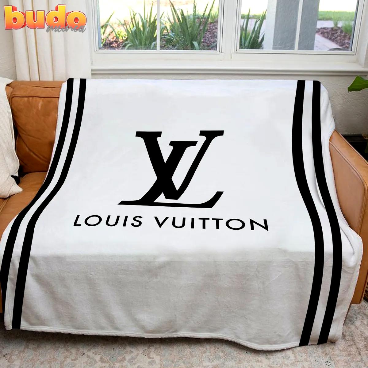 Louis vuitton white luxury brand premium blanket fleece home decor