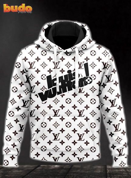 Louis vuitton white unisex hoodie luxury brand outfit for men women