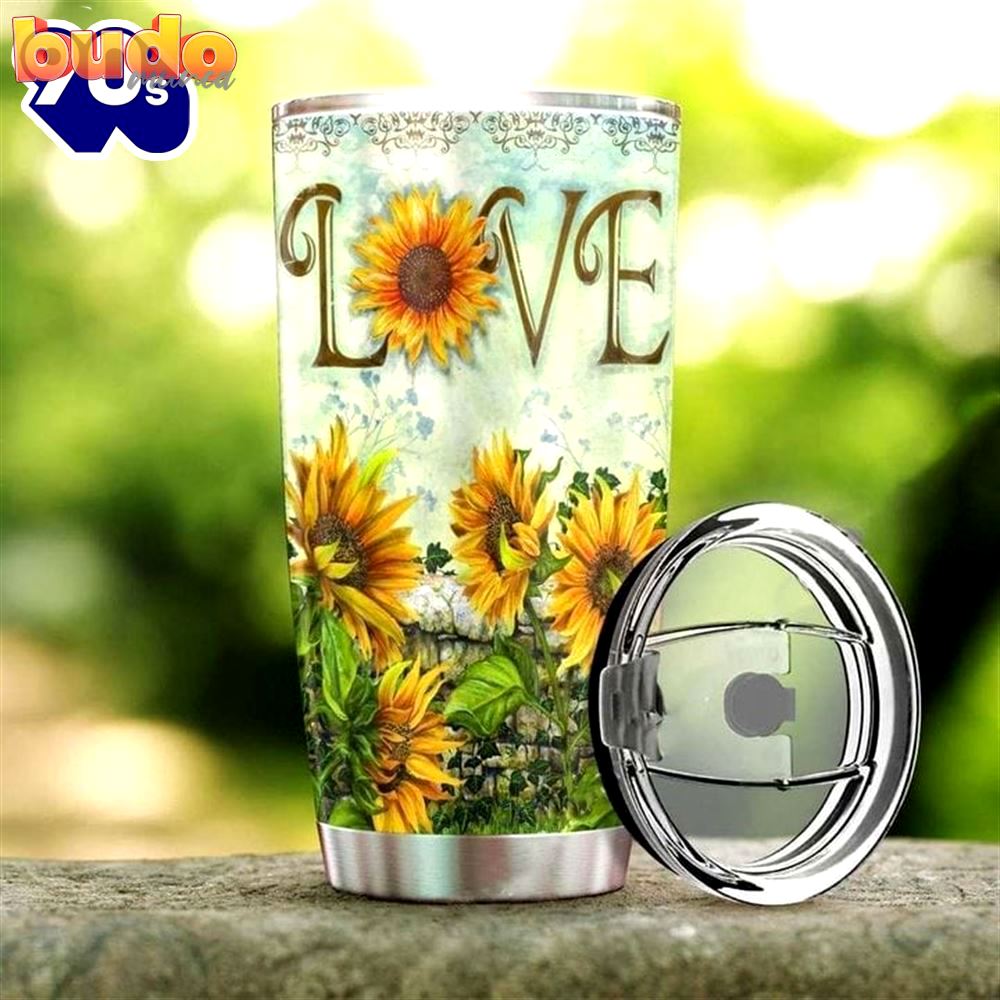 Love sunflower hippie tumbler