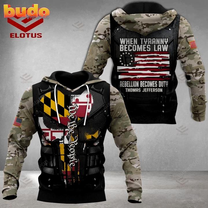 Maryland when tyranny 3d all print hoodie, zip- up hoodie