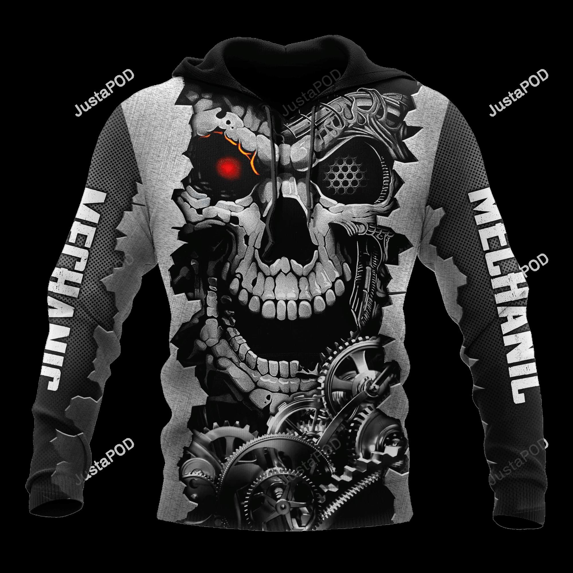 Mechanic 3d all over printed hoodie, zip- up hoodie