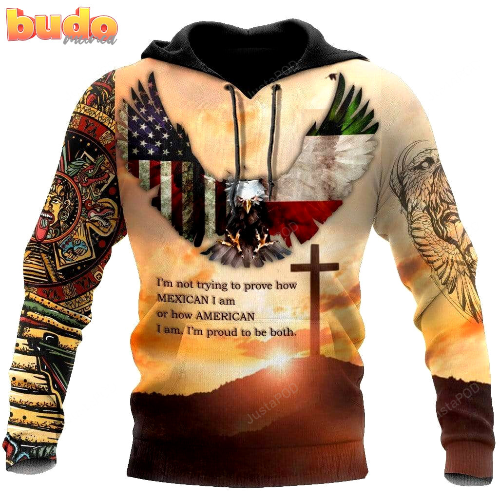 Mexican and american proud 3d all print hoodie, zip- up hoodie