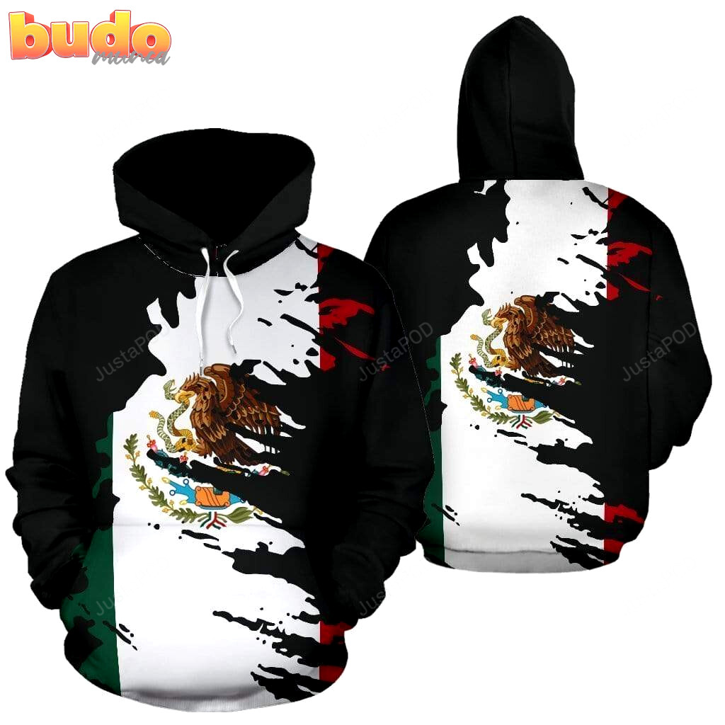 Mexican flag painting 3d all print hoodie, zip- up hoodie