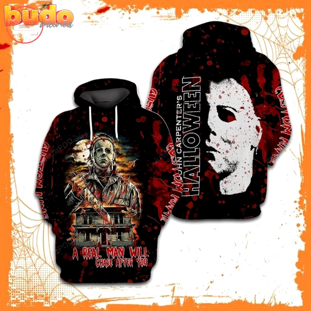 Michael myers a real man halloween 3d all over printed hoodie, zip- up hoodie
