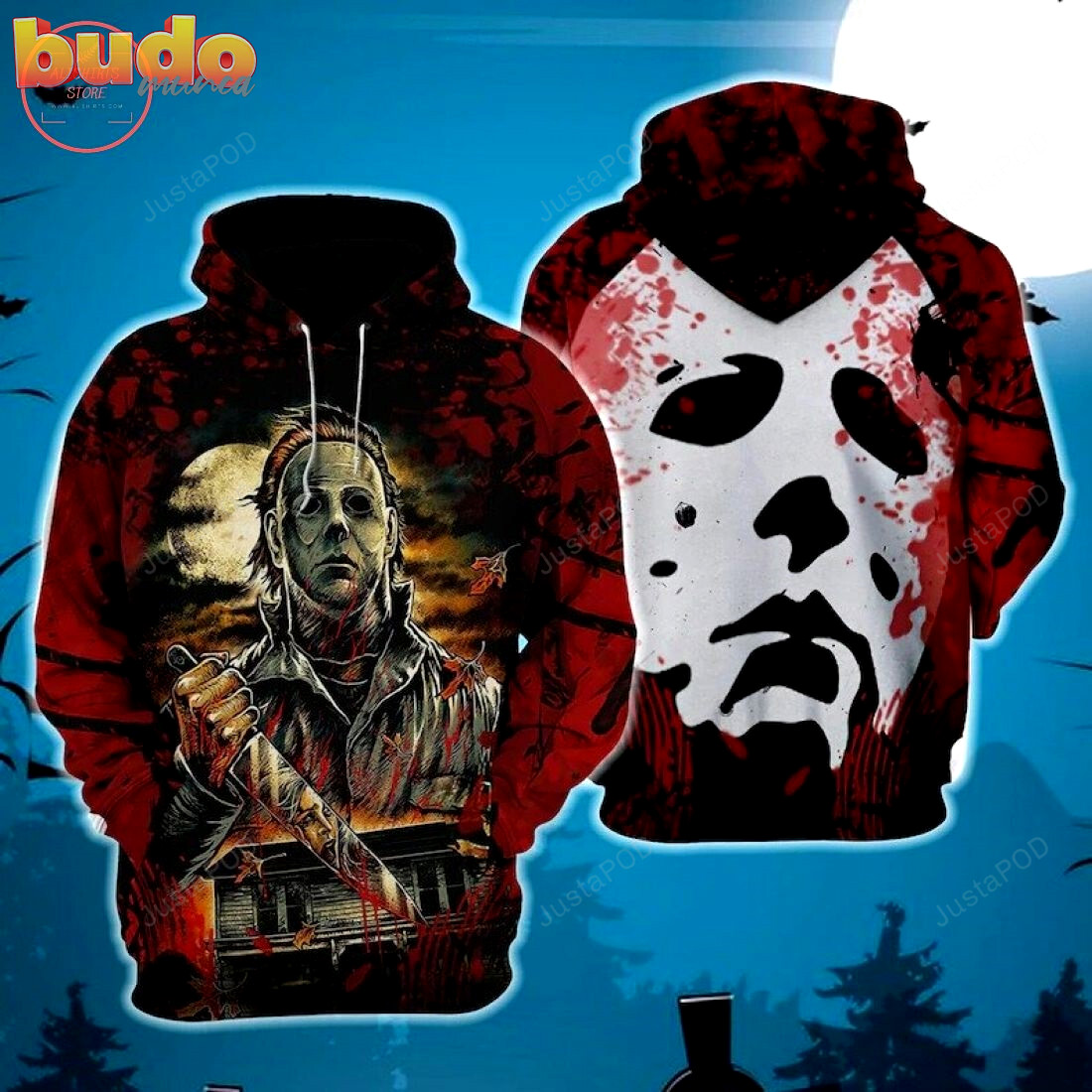 Michael myers halloween horror movie killers 3d all over printed hoodie, zip- up hoodie