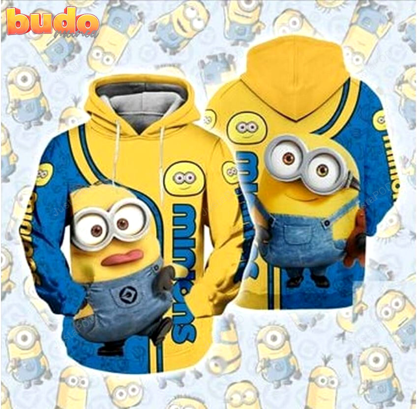 Minions all over print sweatshirt, or 3d all pull over print hoodie or zip-up hoodie