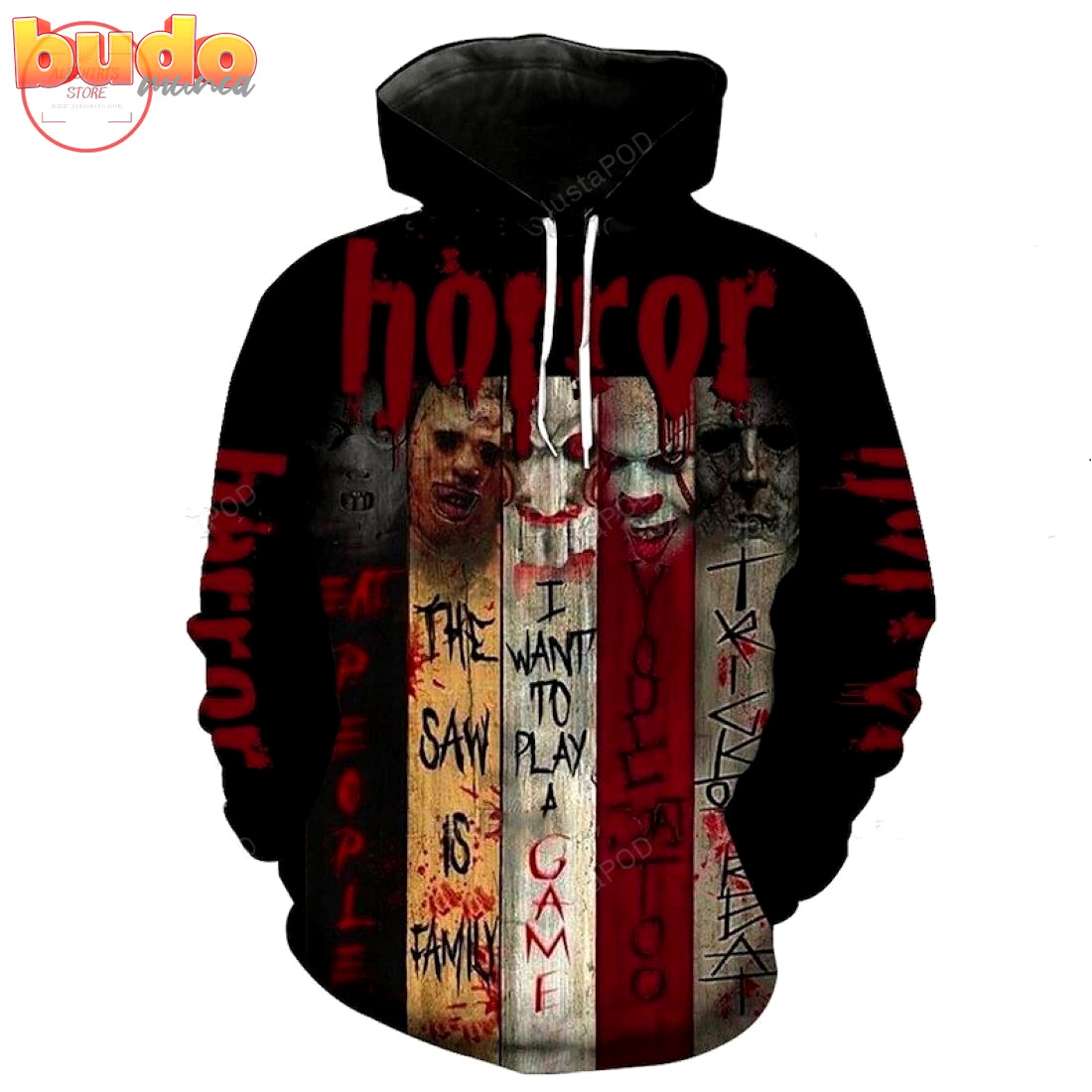 Movie horror character halloween 3d all over printed hoodie, zip- up hoodie