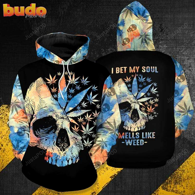 My soul smell like weed skull 3d all print hoodie, zip- up hoodie