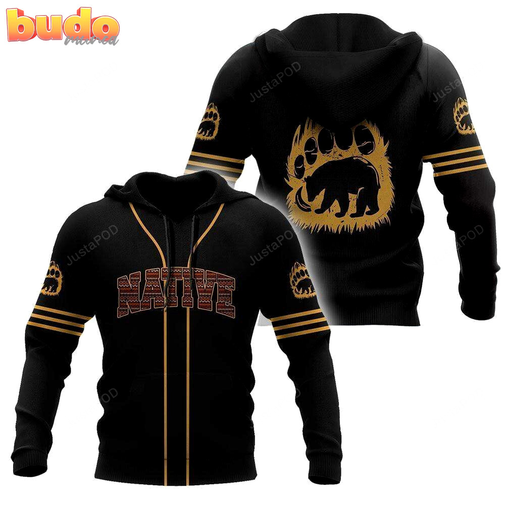 Native american bear 3d all print hoodie, zip- up hoodie