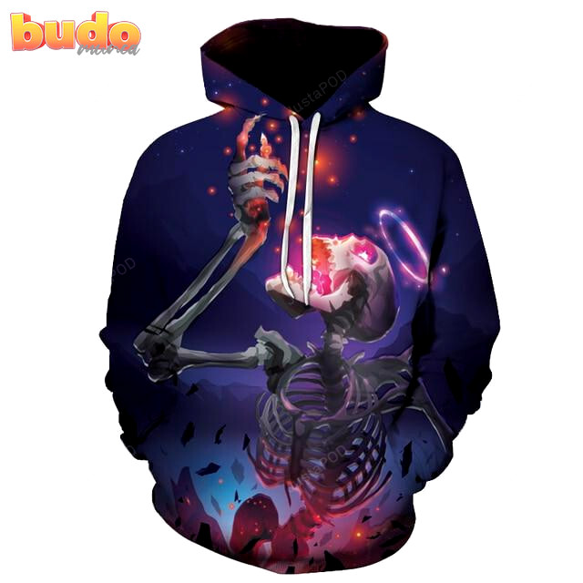 New skull pattern 3d all print hoodie, zip- up hoodie