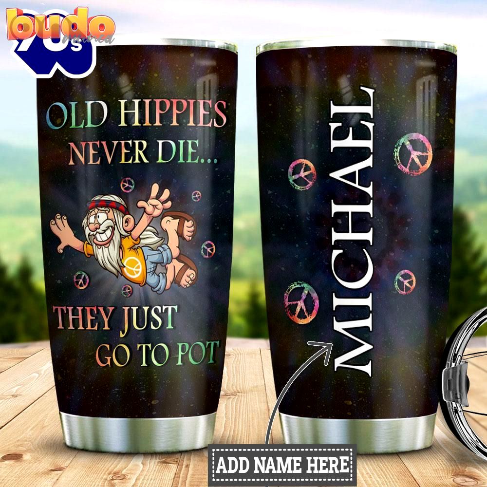 Old hippie personalized tumbler