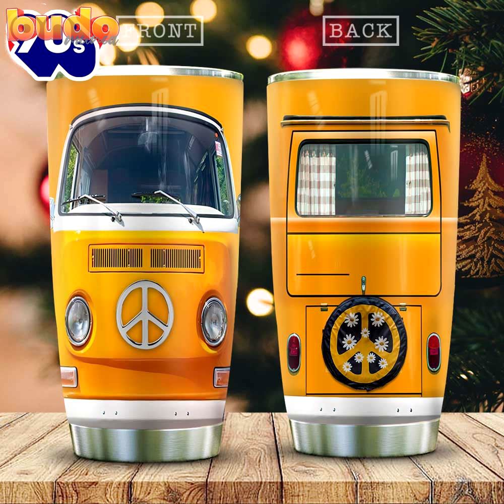 Old orange hippie van personalized…