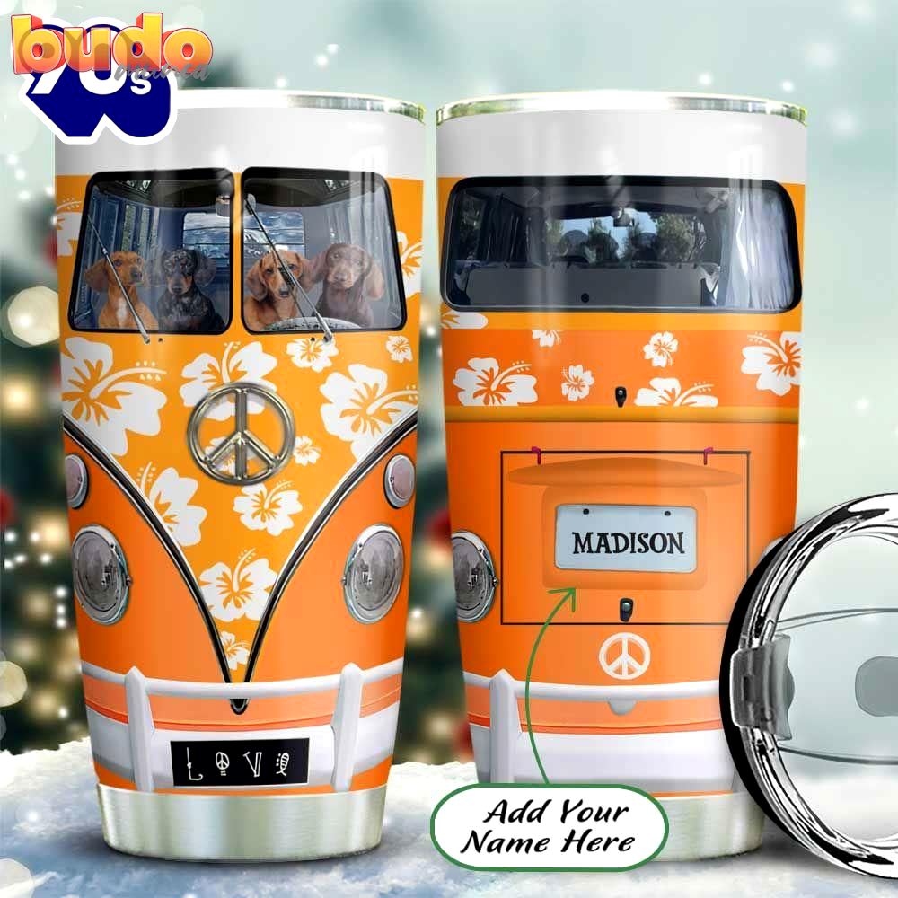 Orange hibiscus hippie van personalized…