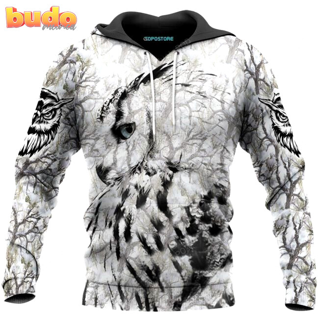 Owl art 3d all over printed hoodie, zip- up hoodie