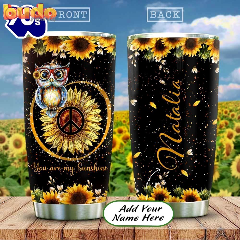 Owl hippie personalized tumbler
