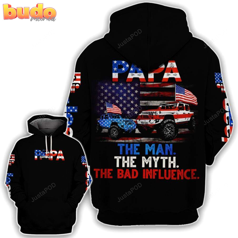 Papa jeep the man the myth 3d all print hoodie, zip- up hoodie