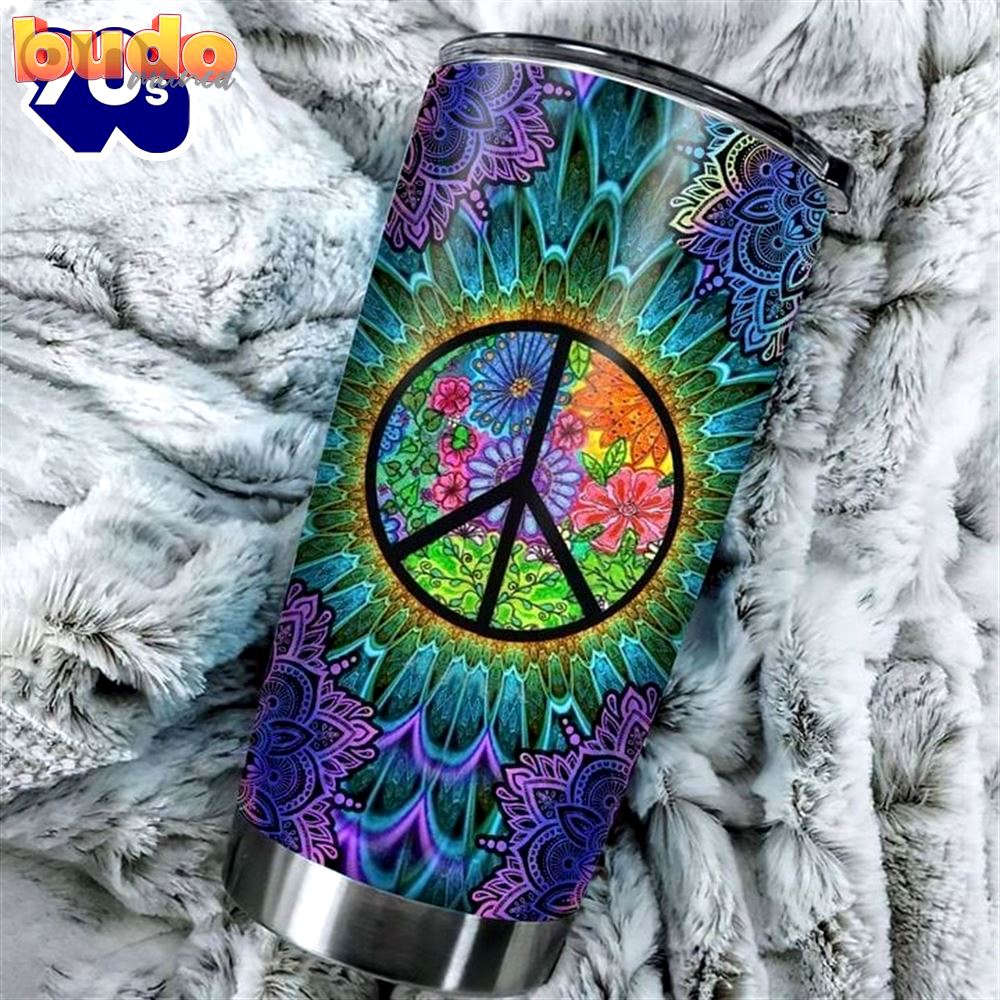 Peace hippie tumbler