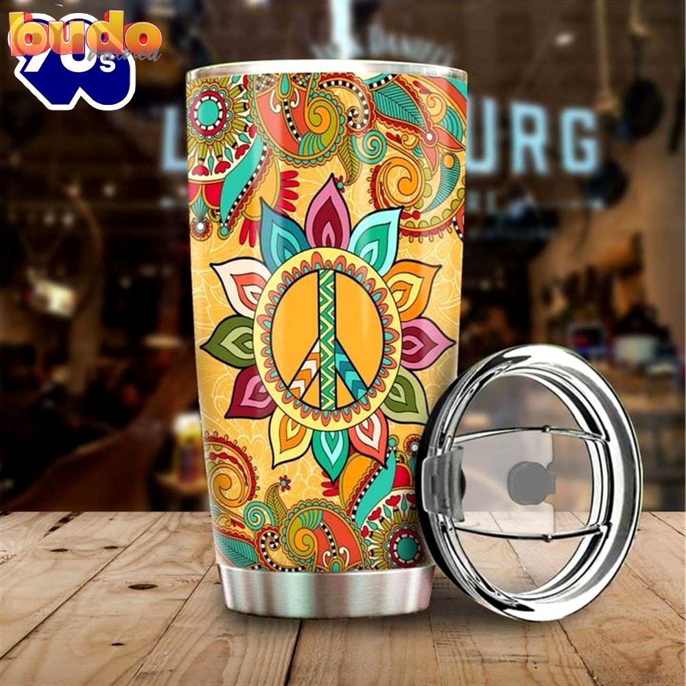 Peace hippie tumbler 3d