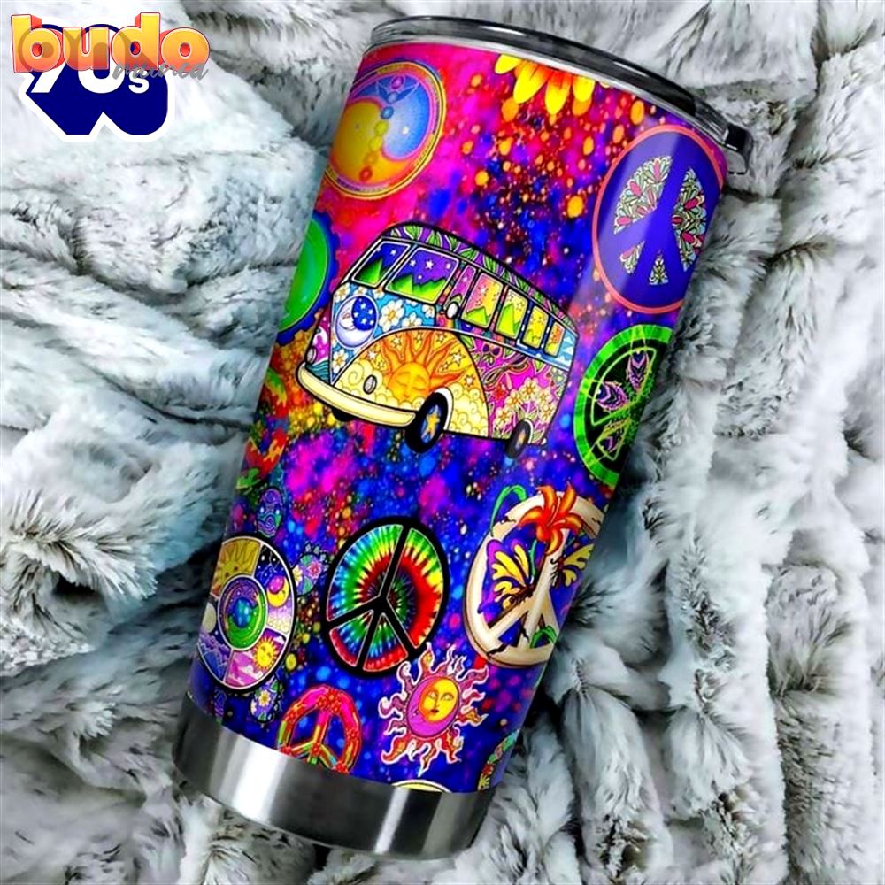 Peace hippie van tumbler