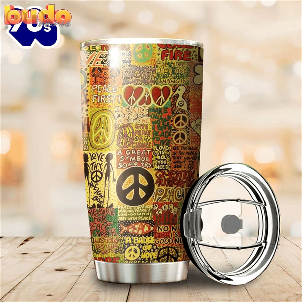 Peace love hippie tumbler