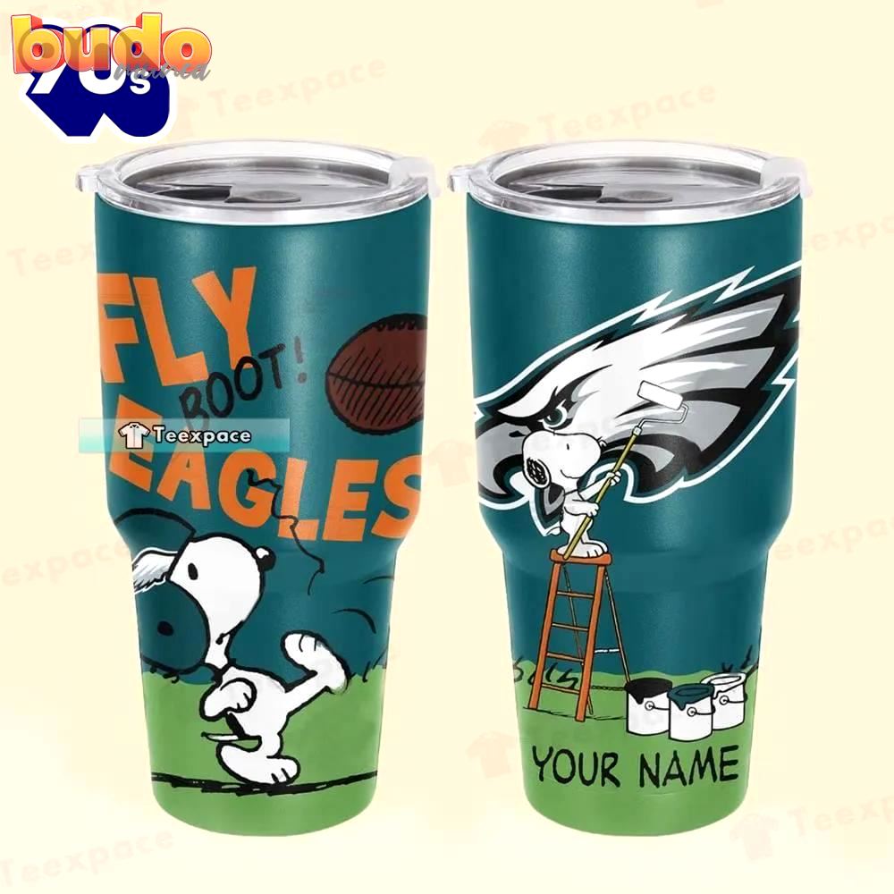 Personalize name eagles snoopy stainless…