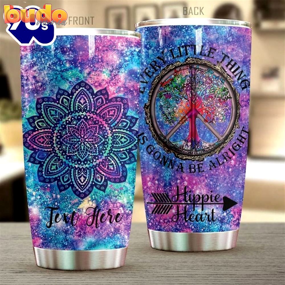 Personalized hippie heart tumbler