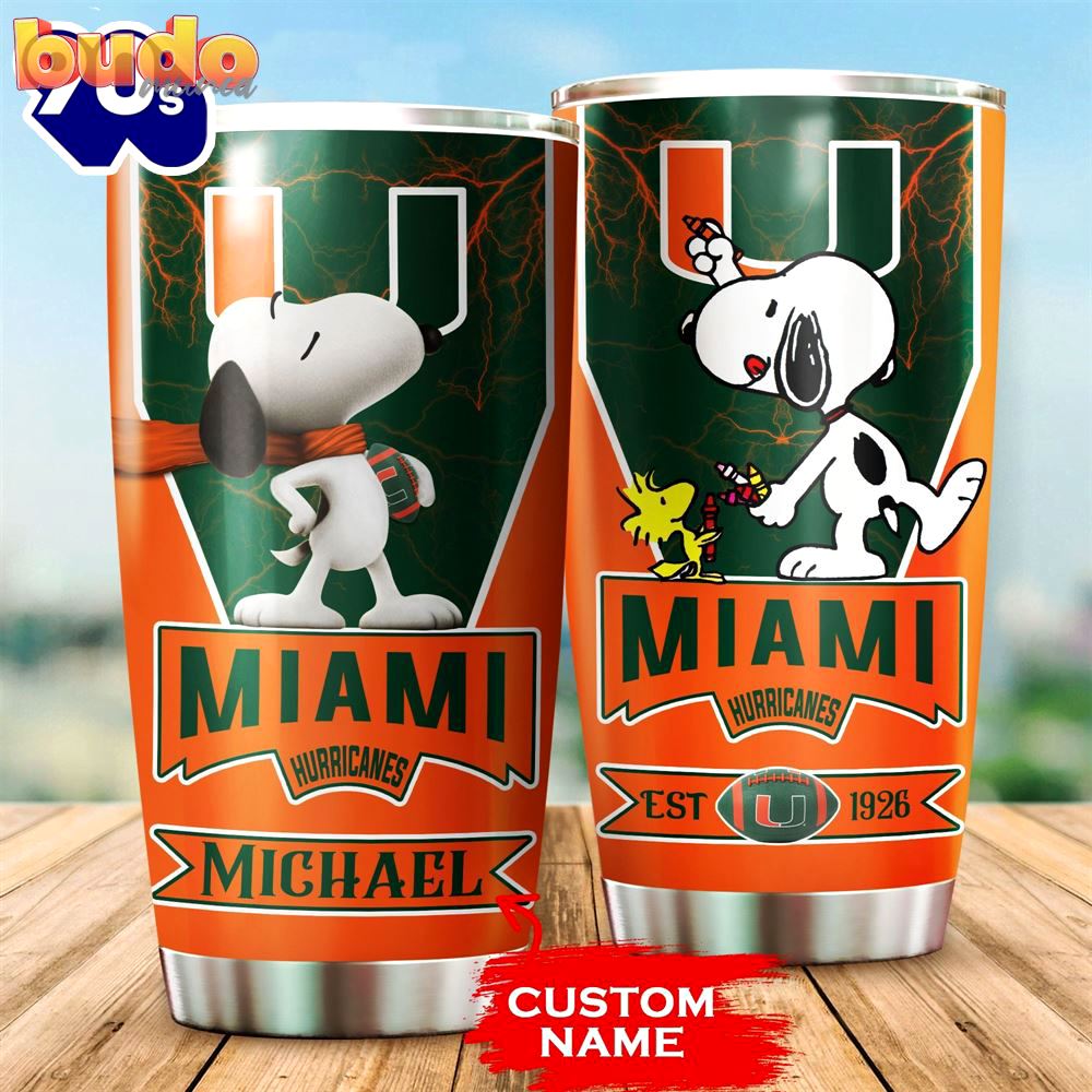Personalized miami hurricanes snoopy all…