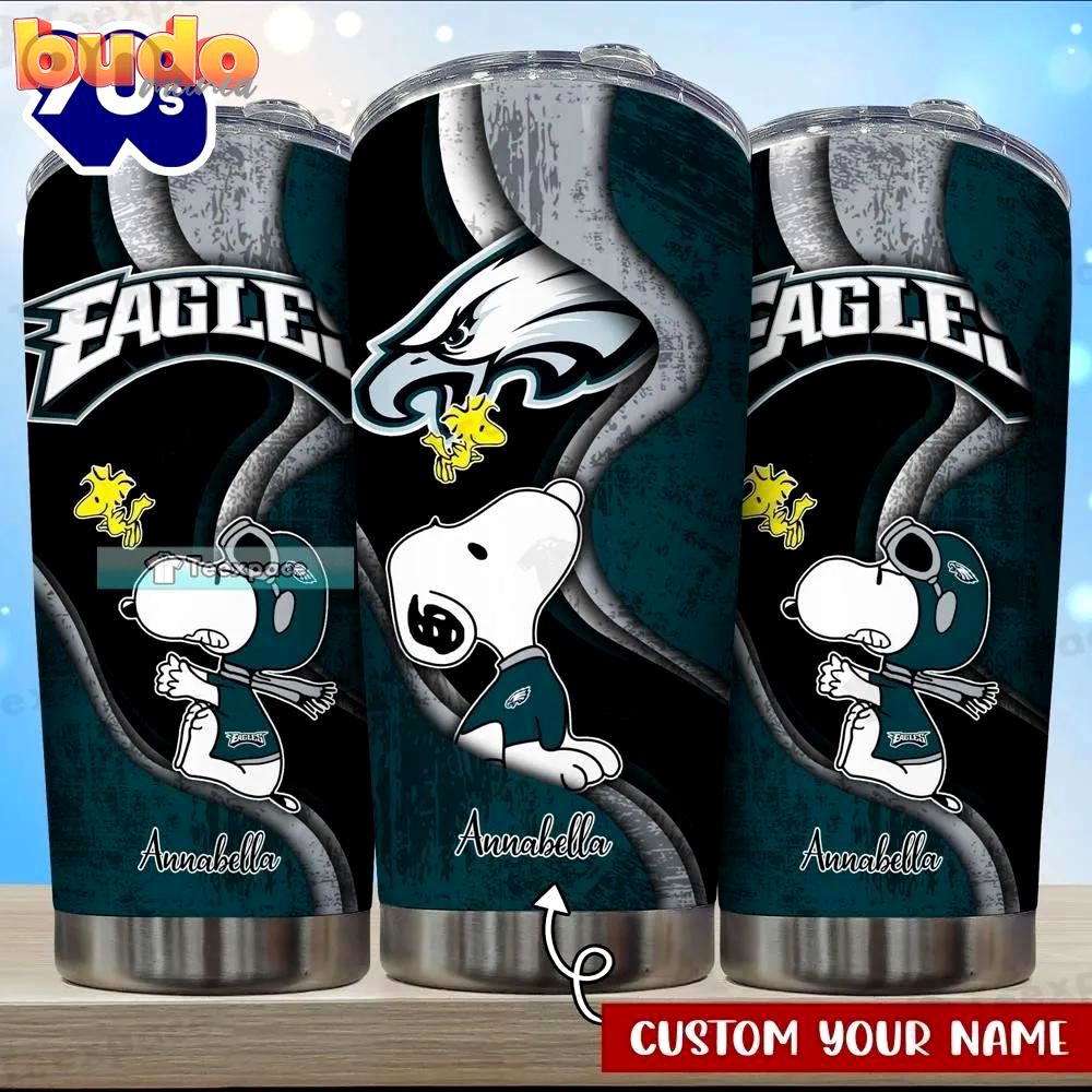 Personalized philadelphia eagles snoopy tumbler…