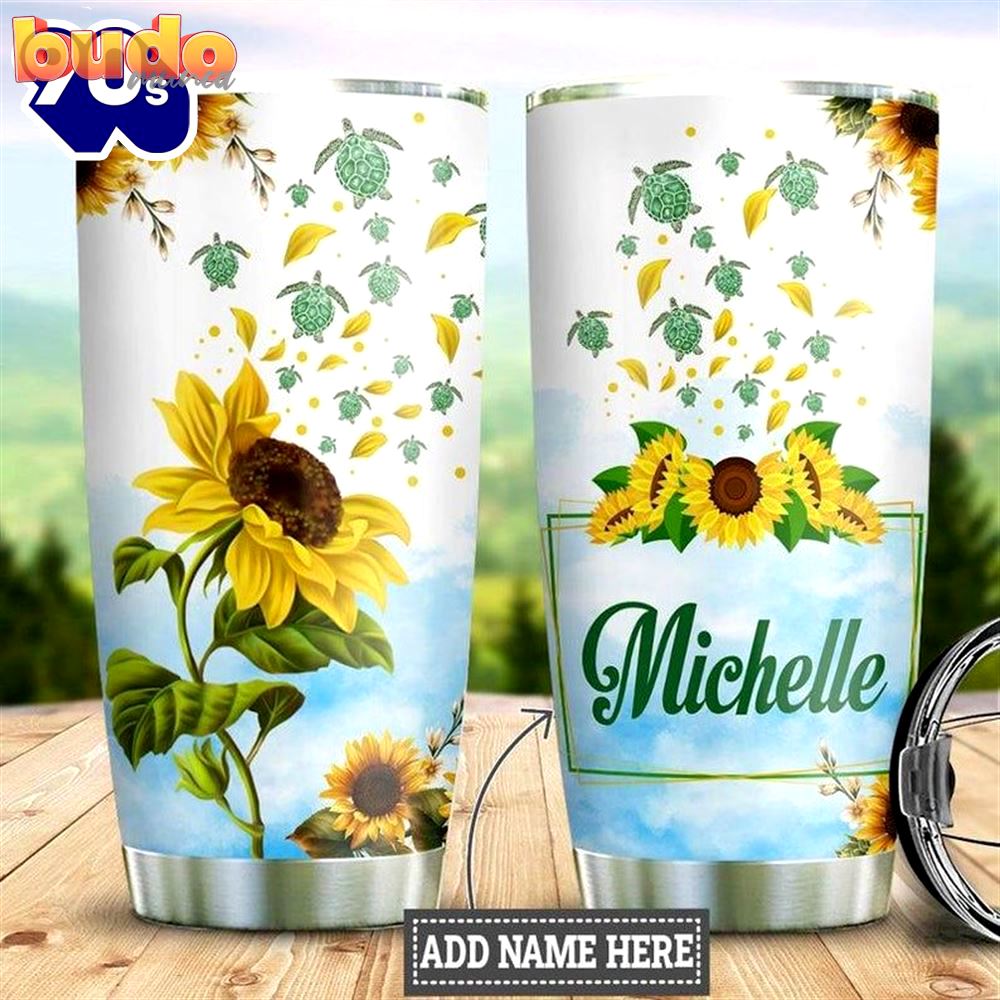 Personalized sunflower hippie gnome flying…