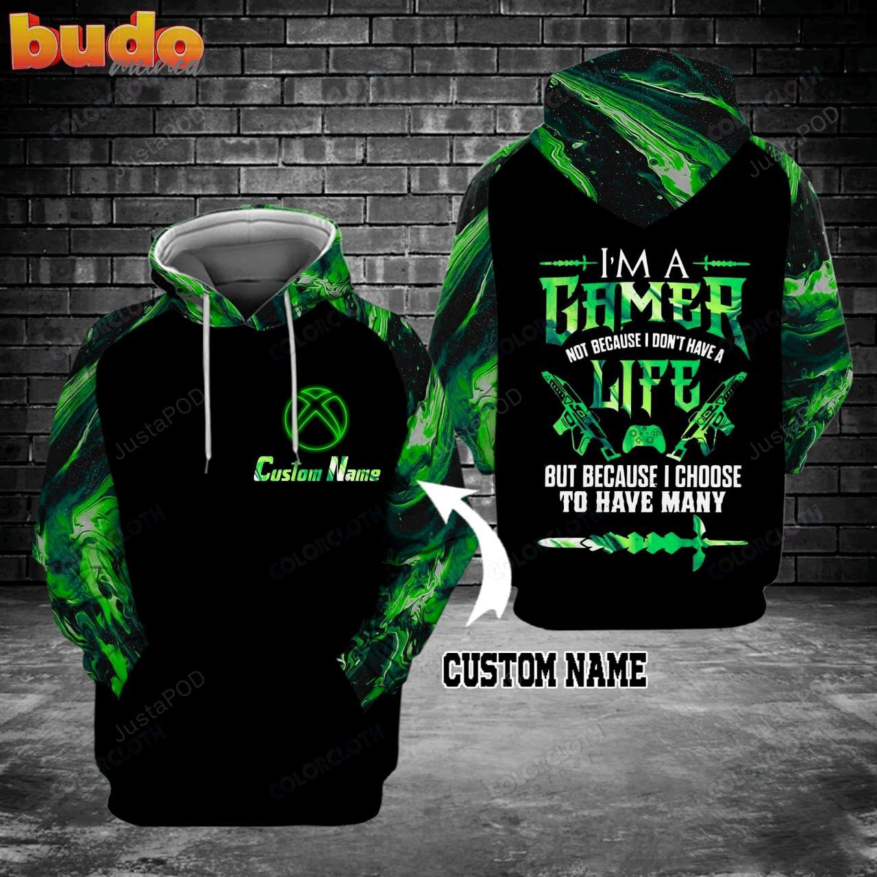 Personalized xbox i’m a gamer not because 3d all print hoodie, zip- up hoodie