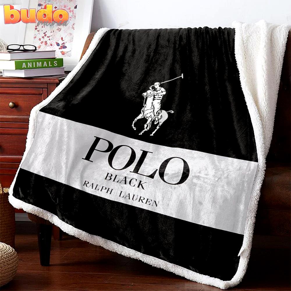 Ralph lauren black fashion luxury brand premium blanket fleece home decor