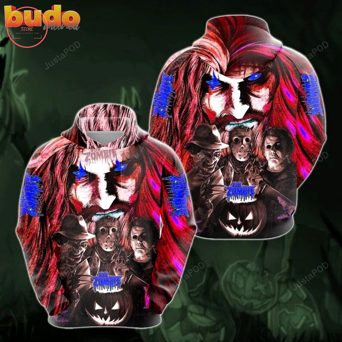 Rob zombie horror movie halloween 3d all over printed hoodie, zip- up hoodie