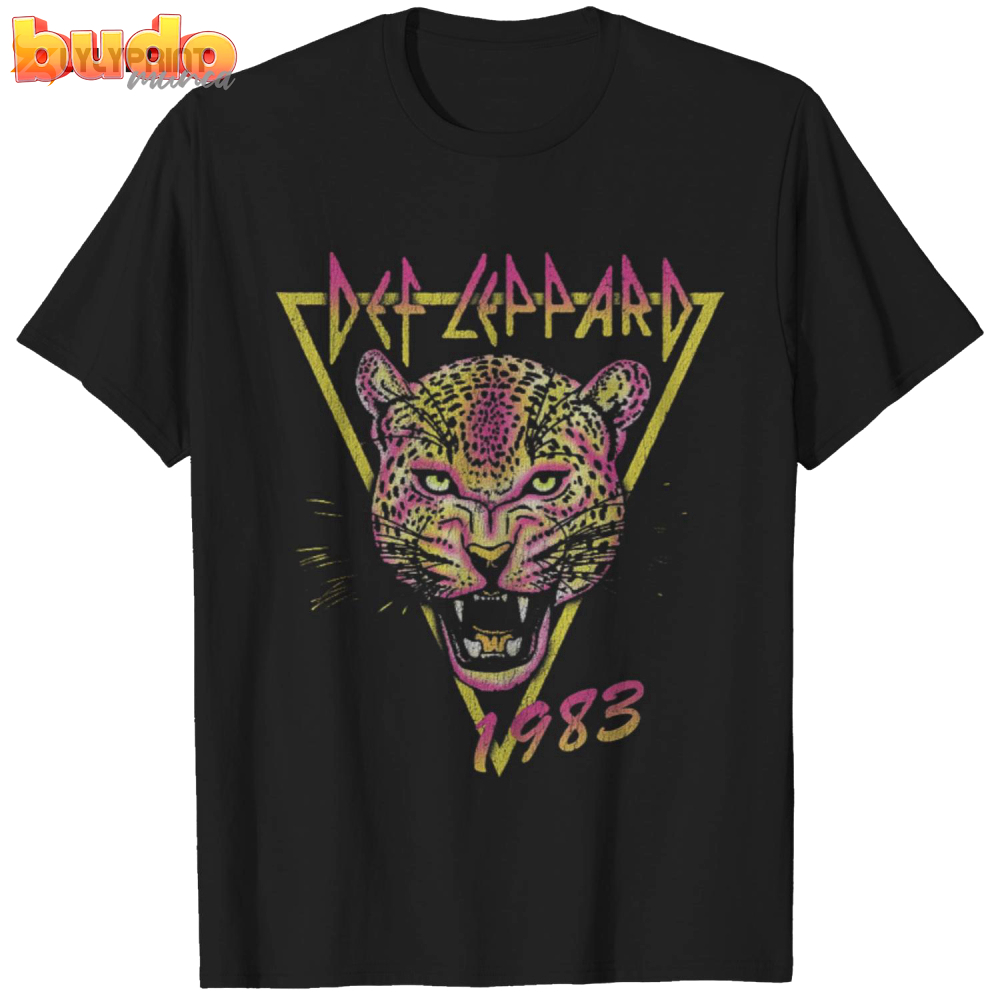 Rock your style with def leppard neon cat t-shirt – limited edition