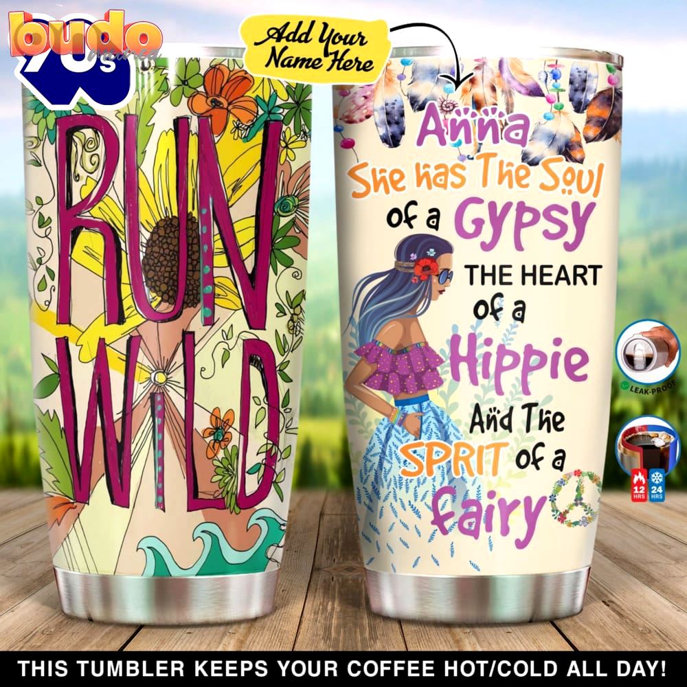 Run wild hippie girl personalized…