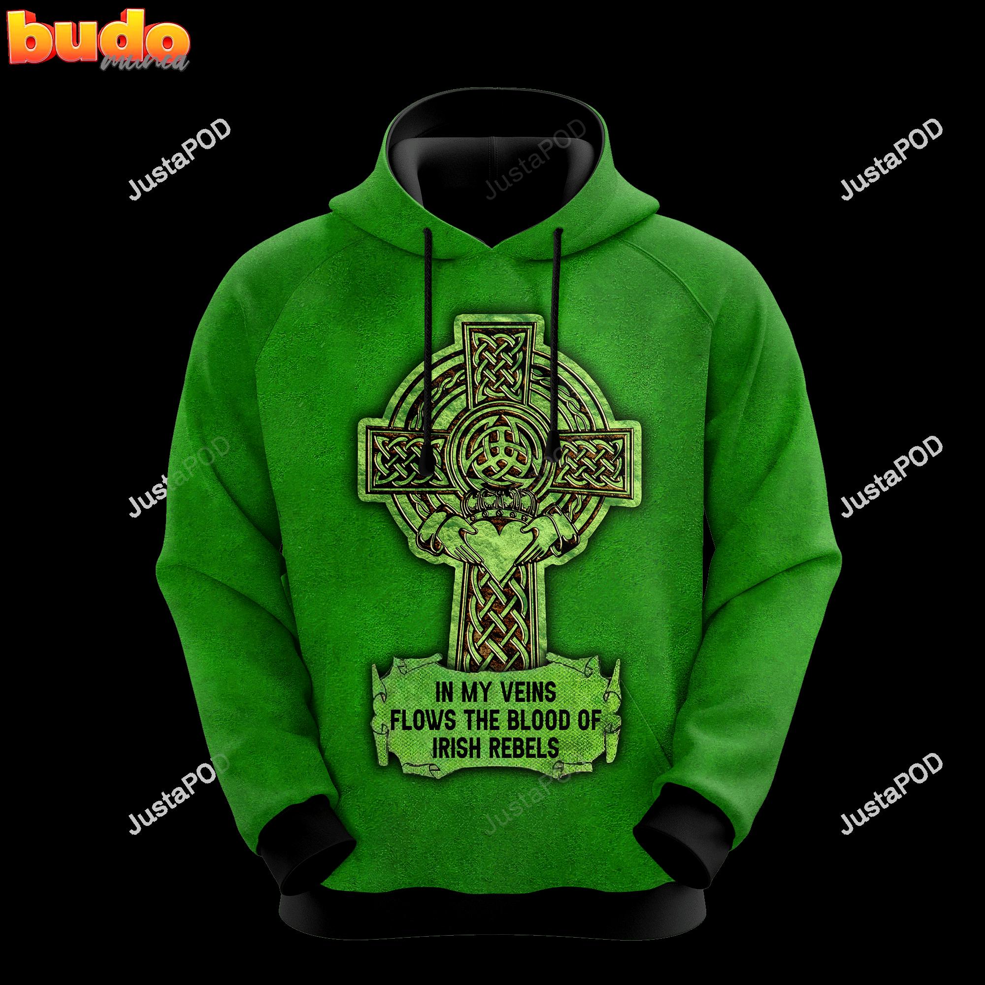 Shamrock cross st patrick’s day 3d all print hoodie, zip- up hoodie