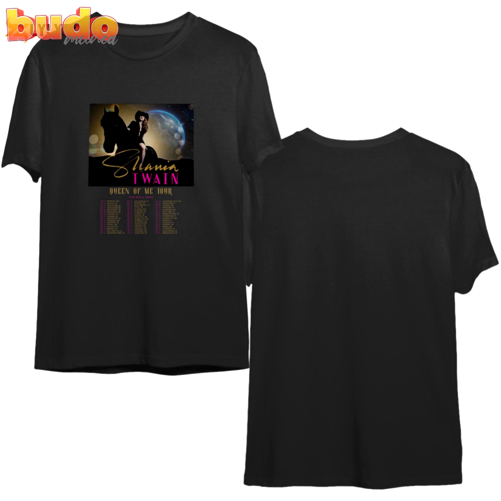 Shania twain queen of me tour 2023 t-shirt, shania twain tour 2023 double sided shirt