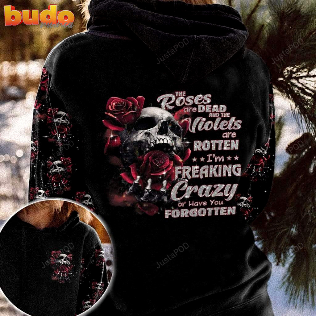 Skull rose have you forgotten 3d all print hoodie, zip- up hoodie