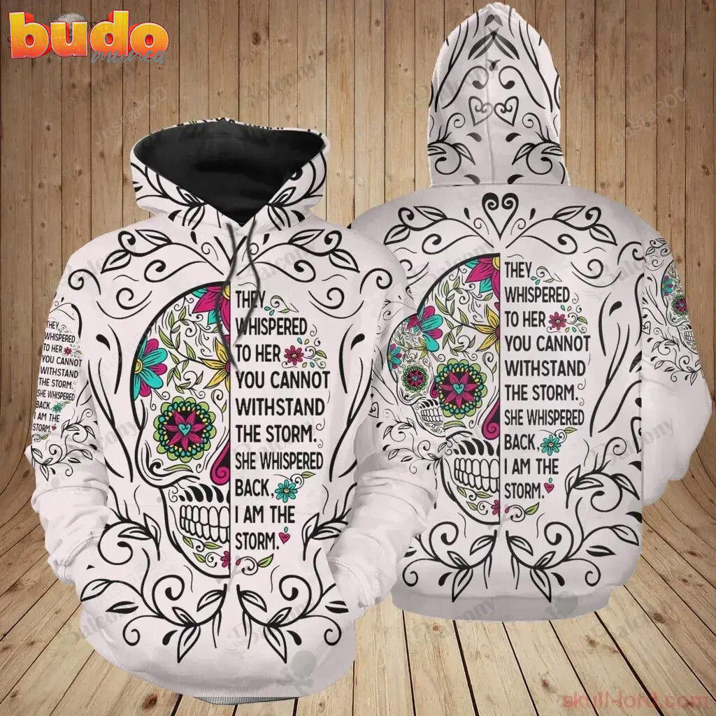 Skull whisper 3d all print hoodie, zip- up hoodie