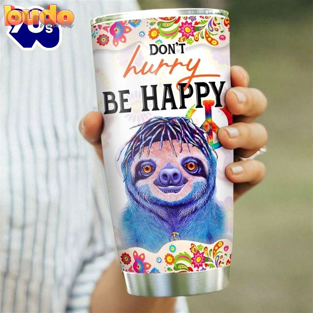 Sloth hippie stainless steel cup