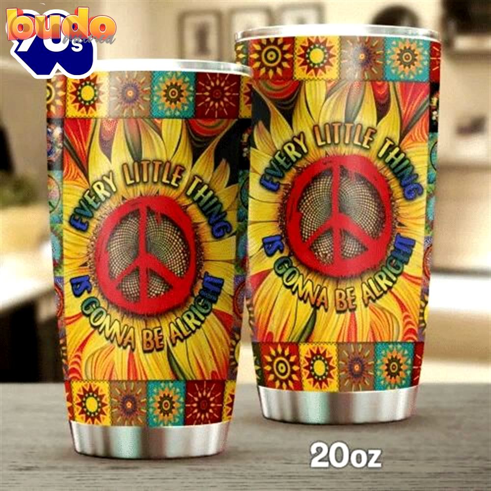 Sunflower hippie stainless steel cup