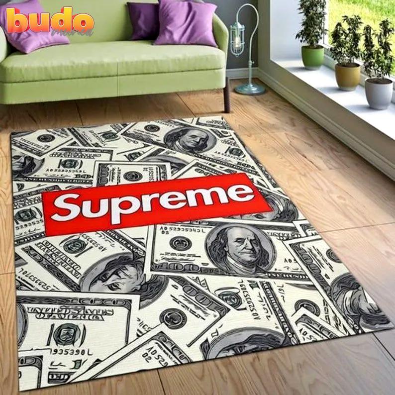 
                supreme dollars luxury fashion luxury brand rug carpet home decor
            